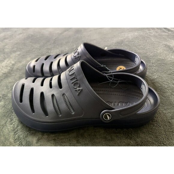 Nautica River Edge Blue Navy Rubber Clogs Loafers Men's Size 12 KM3391 - Picture 7 of 14